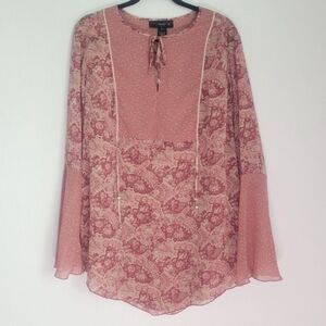 Venezia Paisley Floral Bell Sleeve Tunic Top Size 18 /20